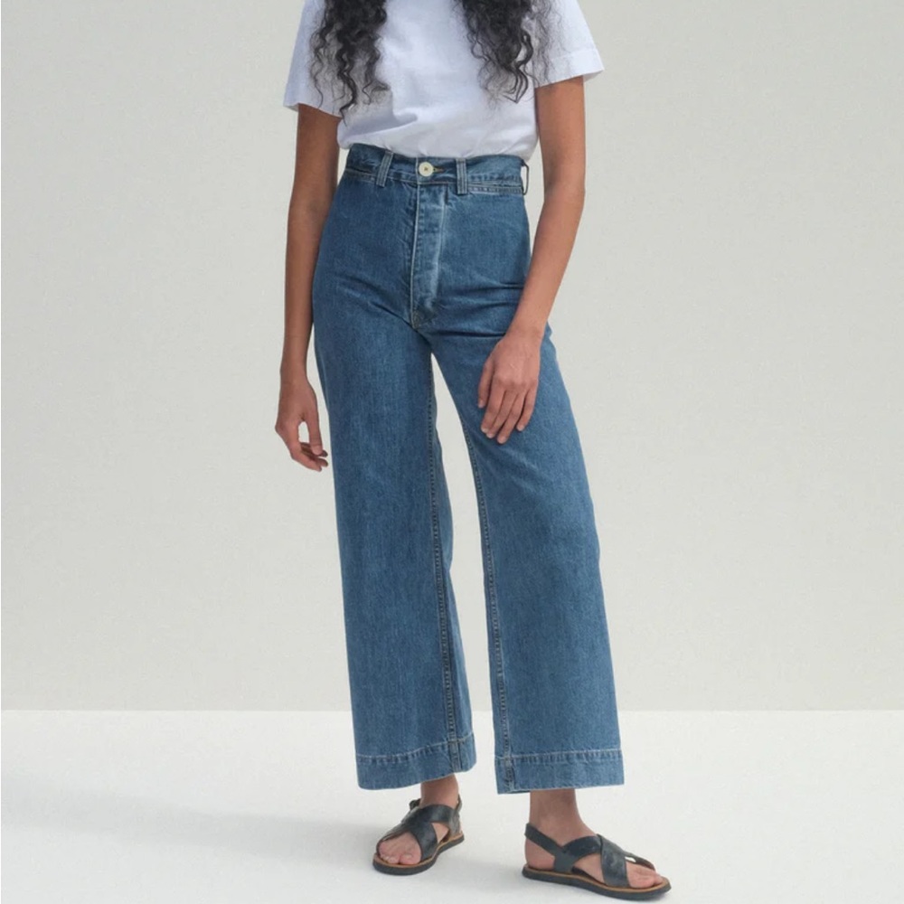 Jesse Kamm Sailor Pants Japanese Denim in Cowboy Blue Denim